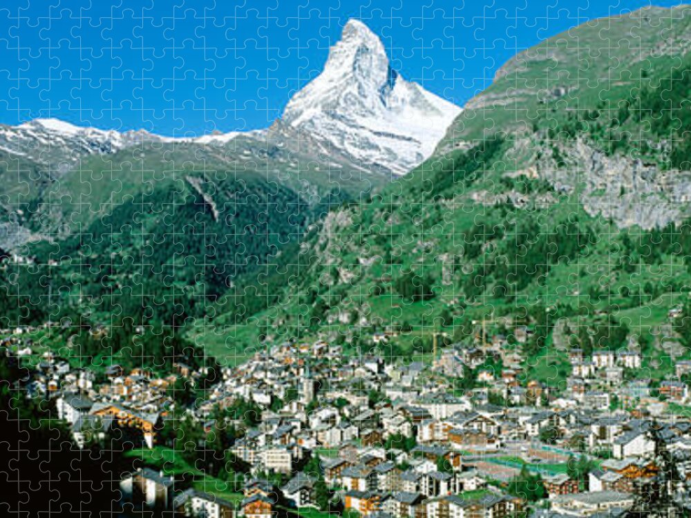 Photography Jigsaw Puzzle featuring the photograph Zermatt, Switzerland #1 by Panoramic Images