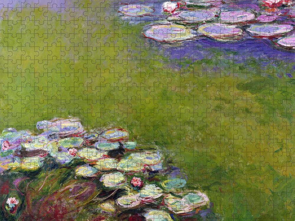  Monet Jigsaw Puzzle featuring the painting Waterlilies by Claude Monet