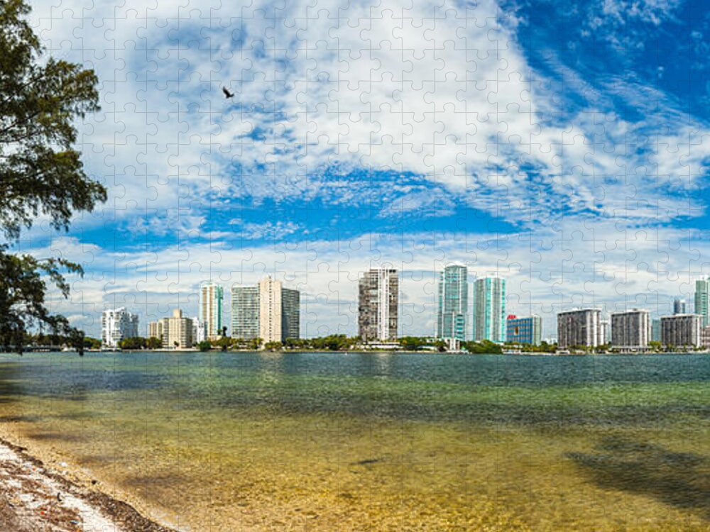 Architecture Jigsaw Puzzle featuring the photograph Miami Skyline by Raul Rodriguez