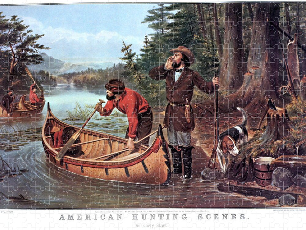 1860s American Hunting Scenes An Early Jigsaw Puzzle by Vintage Images -  Pixels