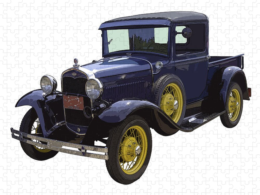1930 Model A Ford Jigsaw Puzzle featuring the photograph 1930 - Model A Ford - Pickup Truck by Keith Webber Jr
