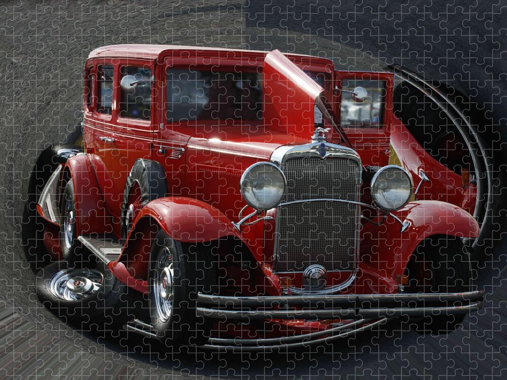 1932 Chevy. Chevrolet Jigsaw Puzzle featuring the pyrography 1932 Chevrolet by M Three Photos