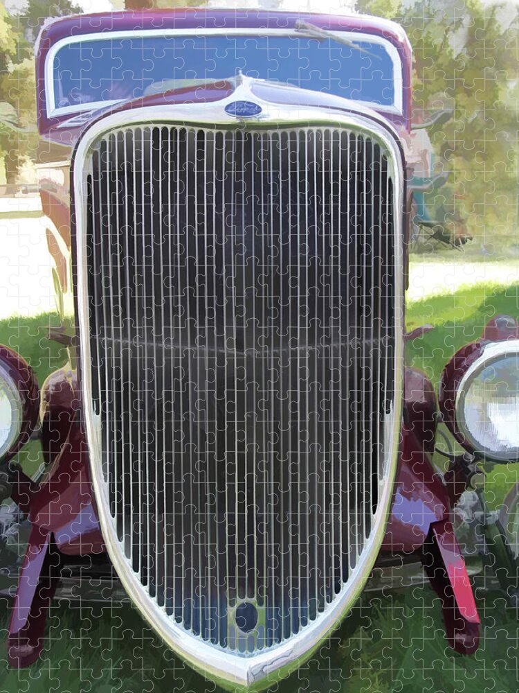 1933 Ford Jigsaw Puzzle featuring the photograph 1933 Ford Grille by Ron Roberts