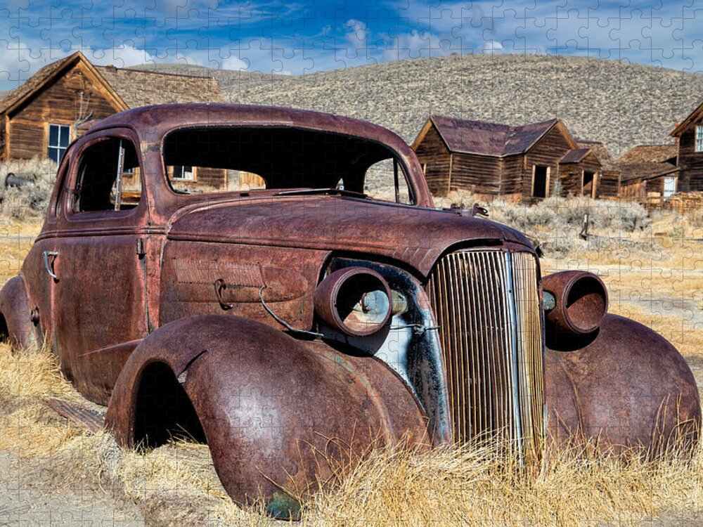 Bodie Jigsaw Puzzle featuring the photograph 1937 Chevrolet Coupe at Bodie by Kathleen Bishop