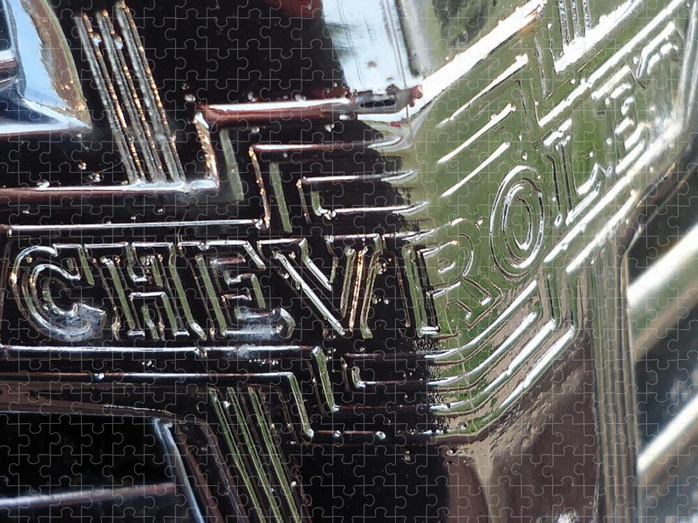 Skompski Jigsaw Puzzle featuring the photograph 1938 Chevrolet Sedan Emblem by Joseph Skompski