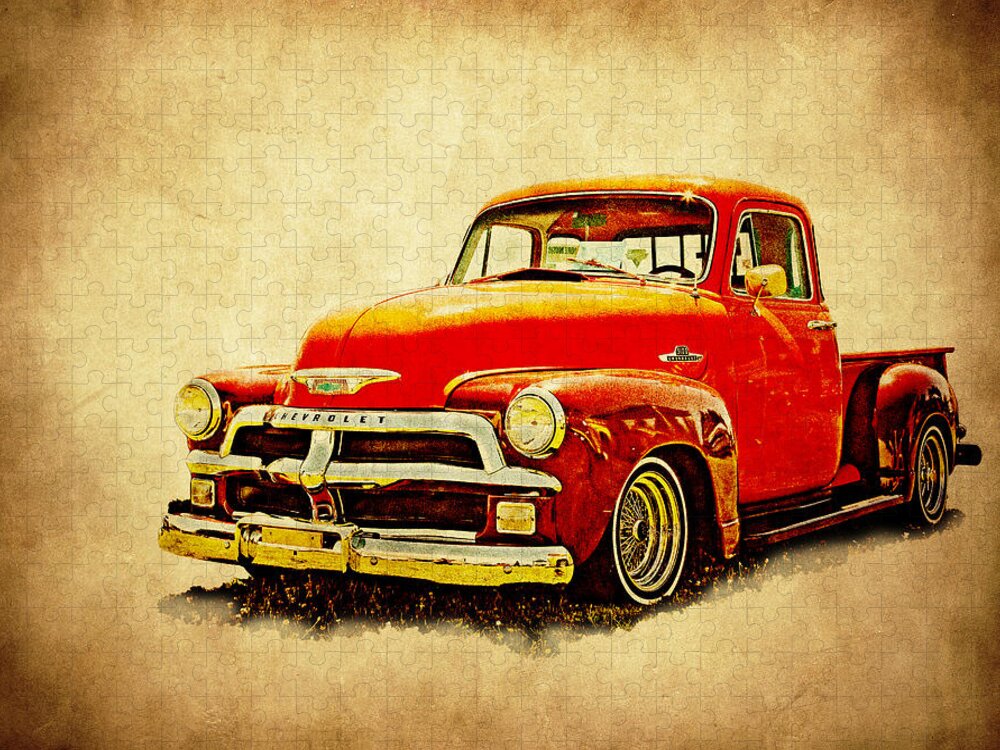 Chevy Pickup Jigsaw Puzzle featuring the photograph 1954 Chevy Pickup by Athena Mckinzie