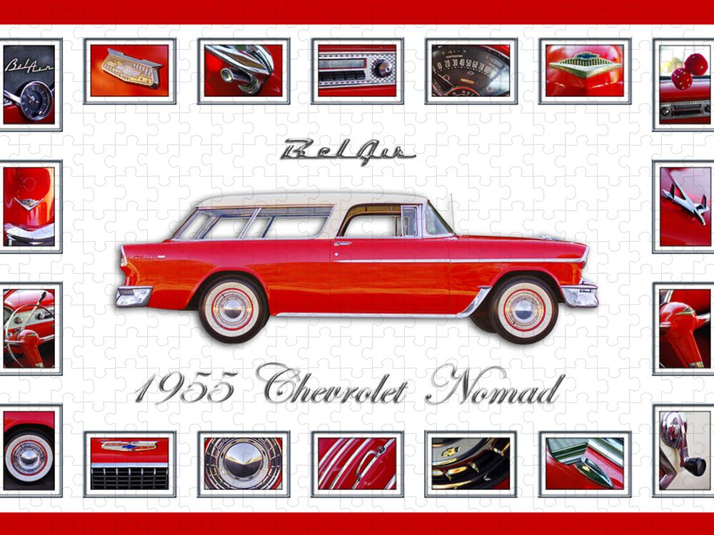 1955 Chevrolet Belair Nomad Art Jigsaw Puzzle featuring the photograph 1955 Chevrolet Belair Nomad Art by Jill Reger