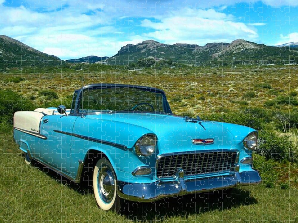 1955 Chevrolet Jigsaw Puzzle featuring the photograph 1955 Chevrolet Convertible by Tim McCullough