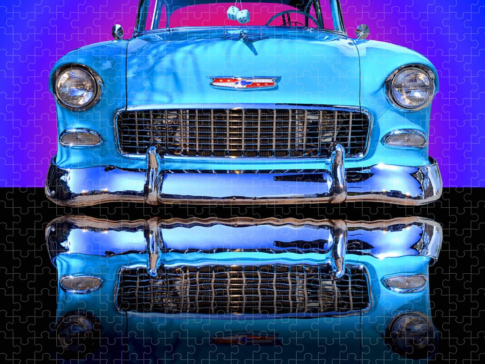 Car Jigsaw Puzzle featuring the photograph 1955 Chevy Bel Air by Jim Carrell