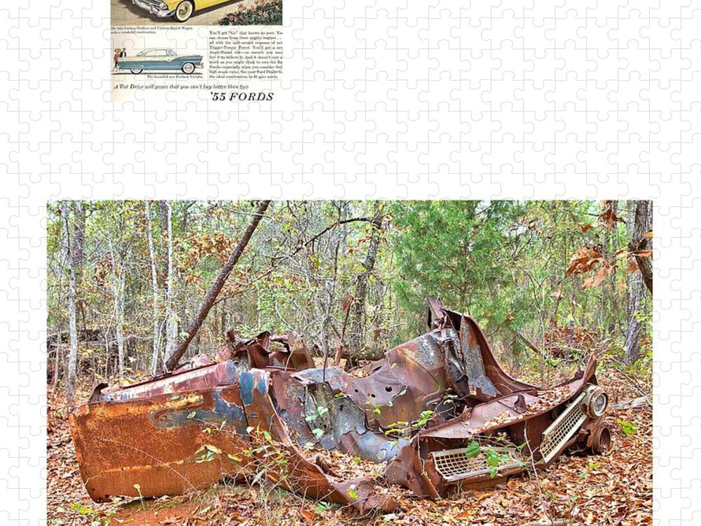 3410 Jigsaw Puzzle featuring the photograph 1955 Ford Fairlane Victoria by Gordon Elwell