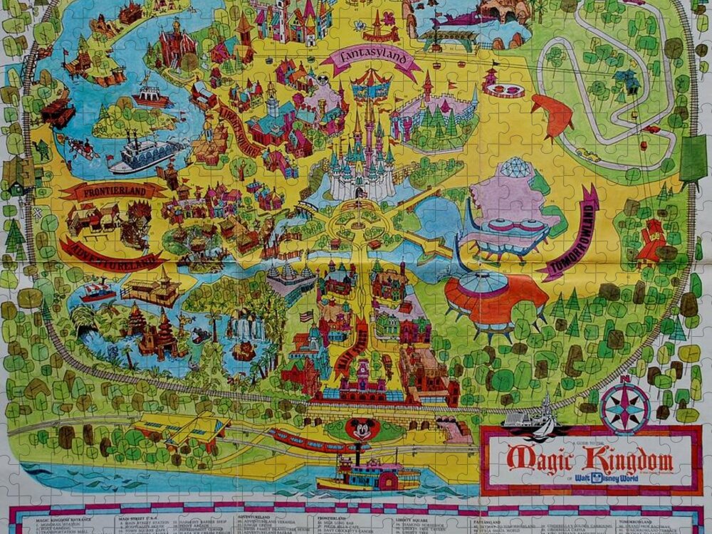 1971 Jigsaw Puzzle featuring the photograph 1971 Original Map Of The Magic Kingdom by Rob Hans