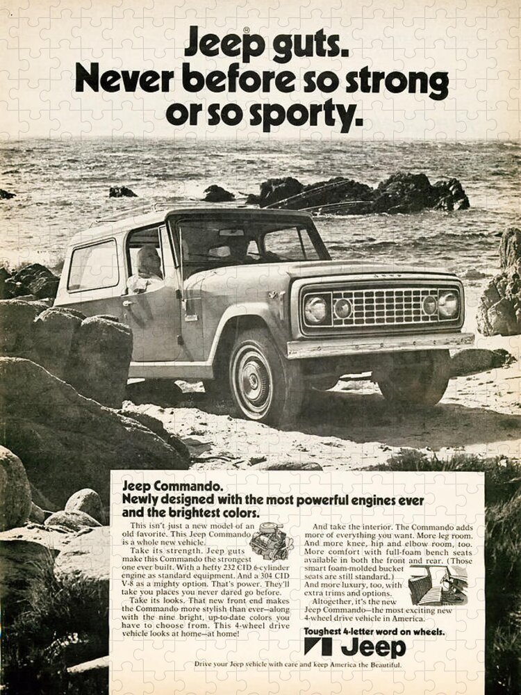 Old Jigsaw Puzzle featuring the digital art 1972 Jeep Commando by Georgia Clare
