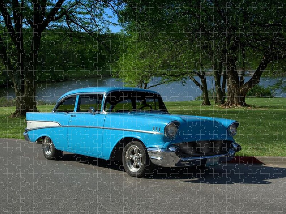 1957 Jigsaw Puzzle featuring the photograph 1957 Chevrolet Bel Air by Tim McCullough
