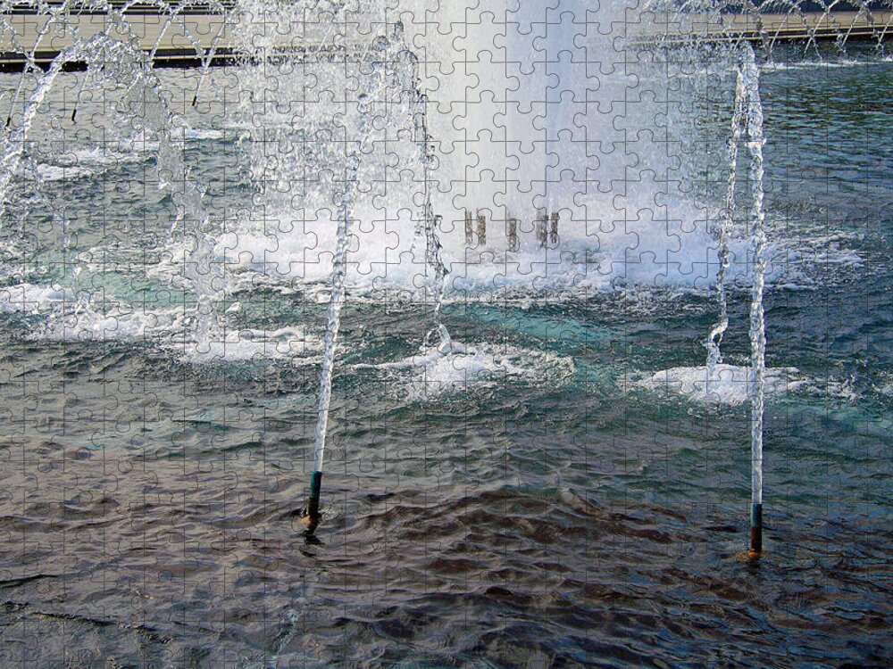 World Jigsaw Puzzle featuring the photograph A World War Fountain by Cora Wandel