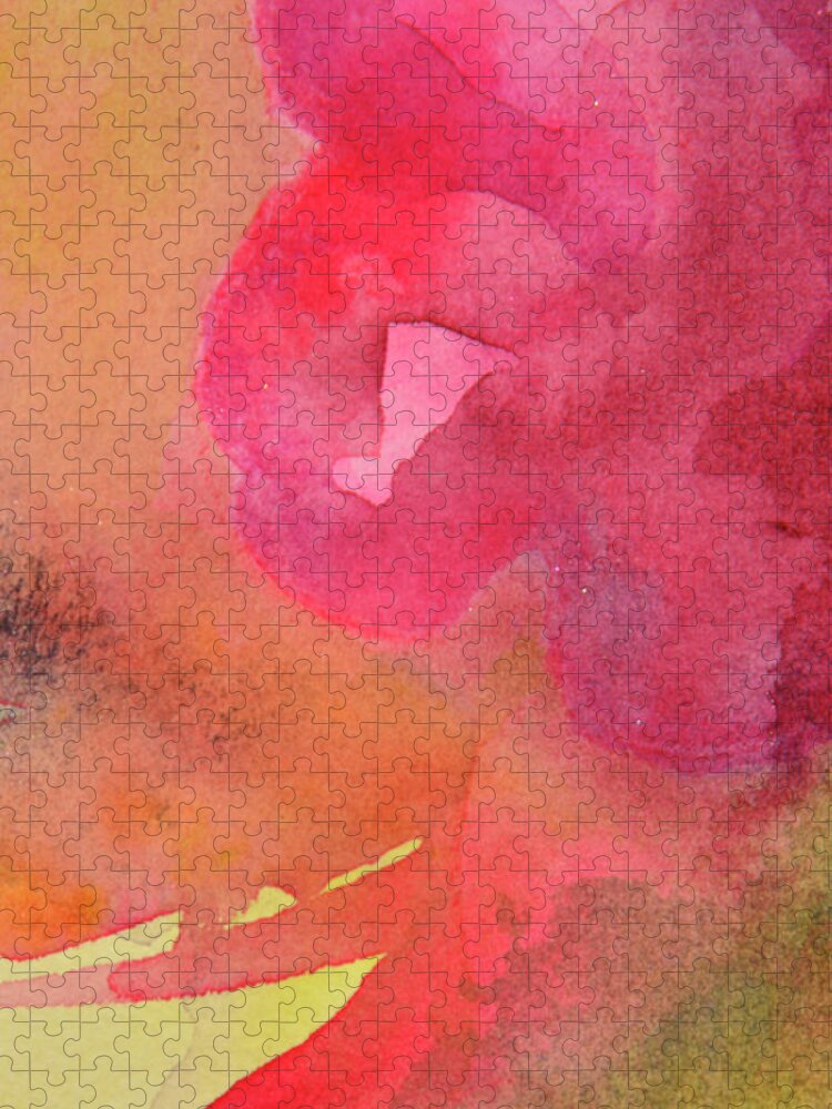 Art Jigsaw Puzzle featuring the photograph Abstract Watercolours On Rough Handmade #2 by Kathy Collins