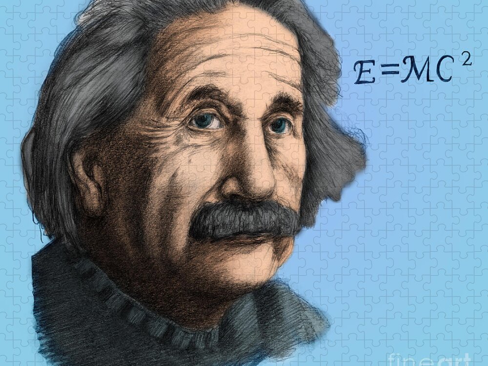 Science Jigsaw Puzzle featuring the photograph Albert Einstein, German-american by Spencer Sutton