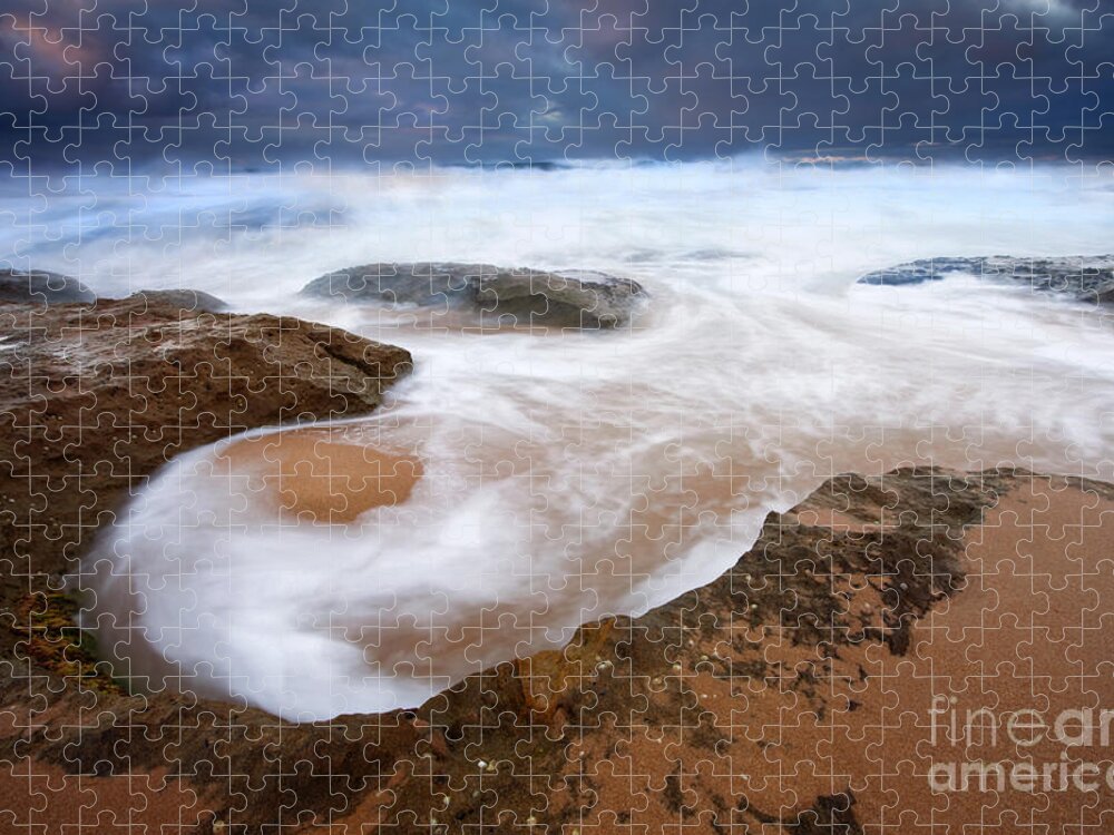 Bowl Jigsaw Puzzle featuring the photograph Angry Sea #1 by Michael Dawson