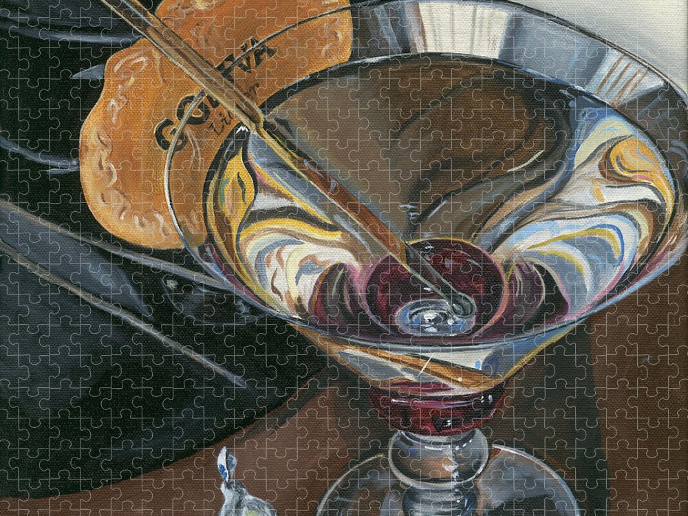 Martini Jigsaw Puzzle featuring the painting Chocolate Martini by Debbie DeWitt