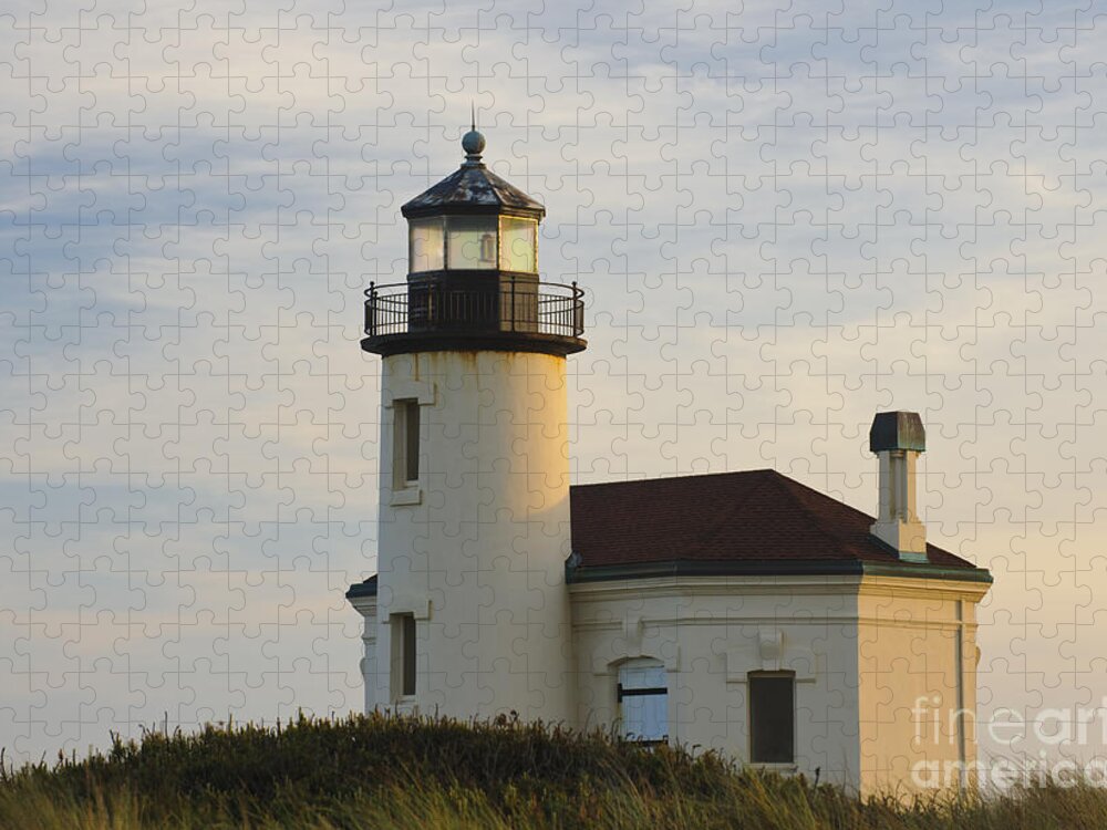 Bandon Jigsaw Puzzle featuring the photograph Coquille River Lighthouse by John Shaw