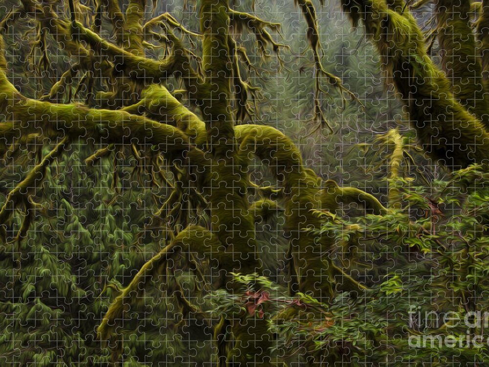 Oregon Jigsaw Puzzle featuring the photograph Enchanted Spaces Edge Of The Forest Oregon 2 by Bob Christopher