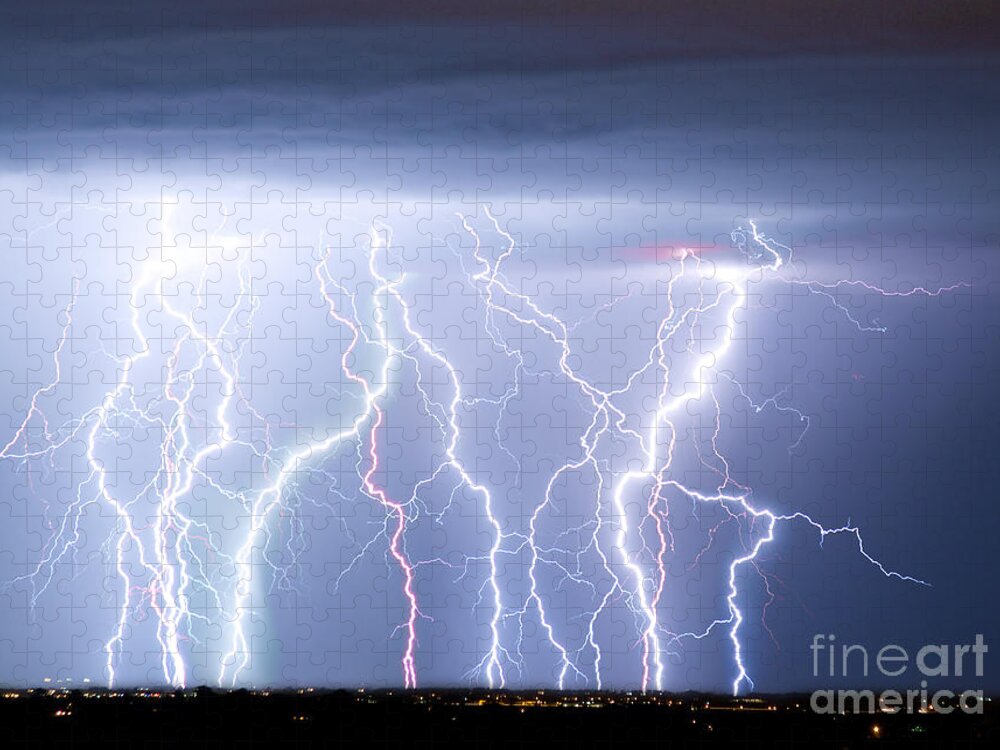 Lightning Jigsaw Puzzle featuring the photograph Electric Skies #1 by James BO Insogna