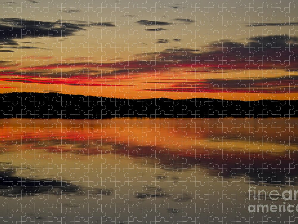 Water Jigsaw Puzzle featuring the photograph Evening Sky by Heiko Koehrer-Wagner