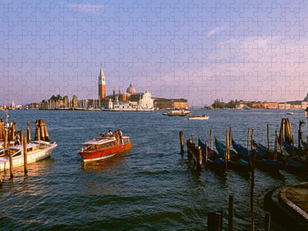 Photography Jigsaw Puzzle featuring the photograph High Angle View Of Gondolas In A Canal #2 by Panoramic Images