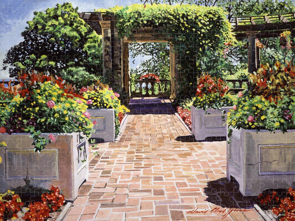 Gardenscape Jigsaw Puzzle featuring the painting Italian Elegance #2 by David Lloyd Glover