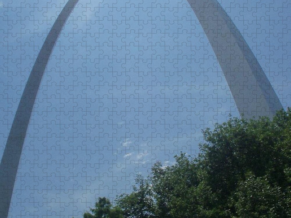  Jigsaw Puzzle featuring the photograph Laying under the Arch by Kelly Awad