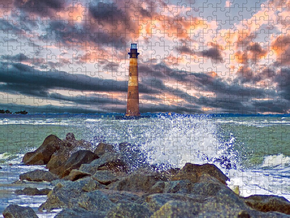Folly Beach Jigsaw Puzzle featuring the photograph Morris Island Lighthouse #2 by Bill Barber