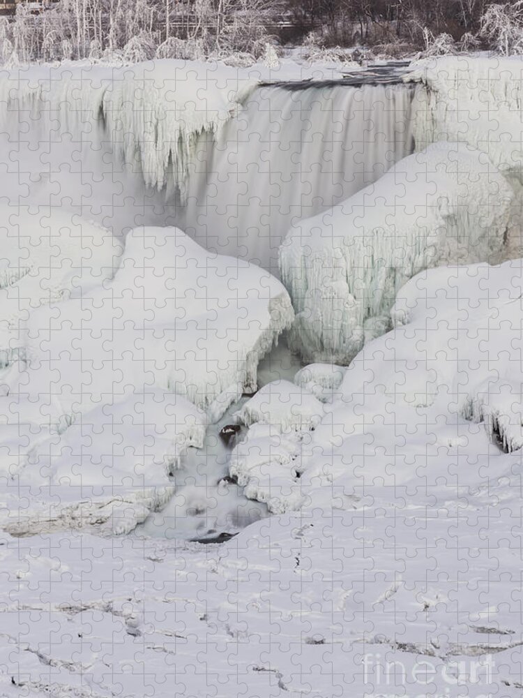 American Jigsaw Puzzle featuring the photograph Niagara Falls Frozen #2 by JT Lewis