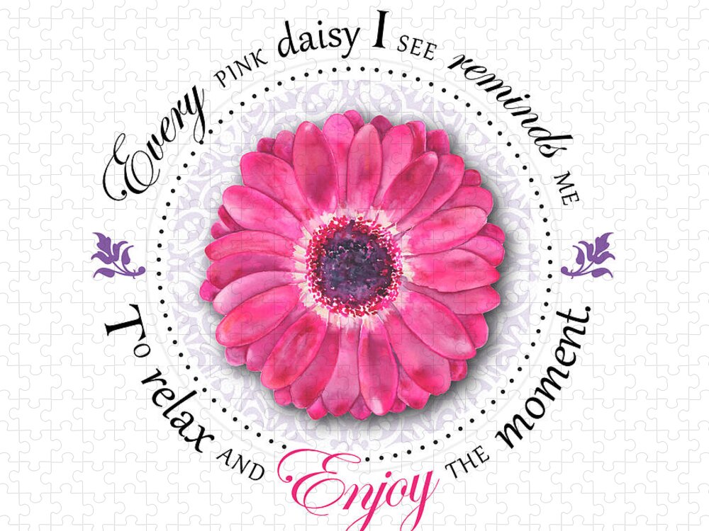 Affirmation Jigsaw Puzzle featuring the digital art Relax and Enjoy the Moment #1 by Amy Kirkpatrick