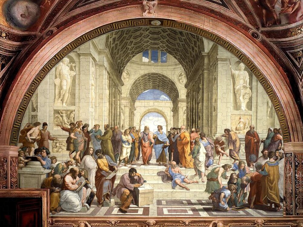 Raphael Jigsaw Puzzle featuring the painting School of Athens by Raphael