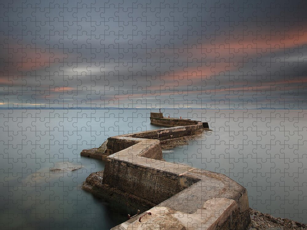 St Monans Pier Jigsaw Puzzle featuring the photograph St Monans Pier at Sunset #1 by Maria Gaellman