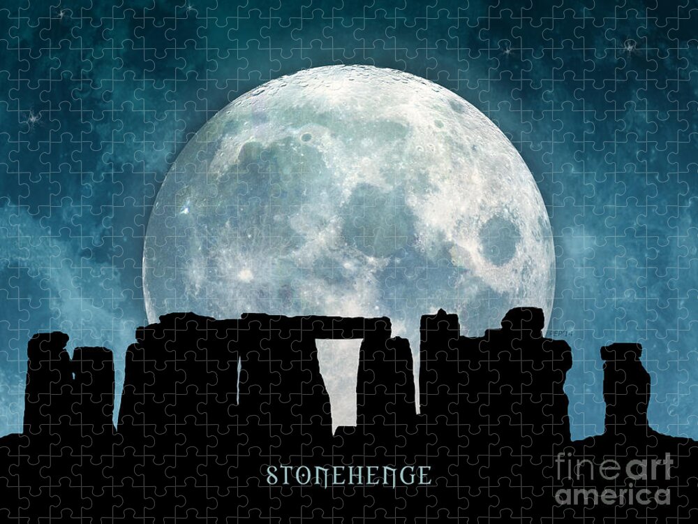 Stonehenge Jigsaw Puzzle featuring the digital art Stonehenge #2 by Phil Perkins