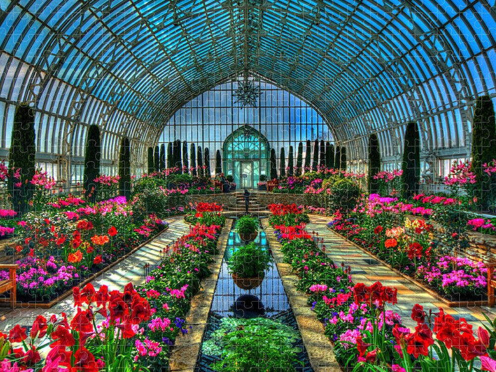 Sunken Garden Jigsaw Puzzle featuring the photograph Sunken Garden Como Conservatory #3 by Amanda Stadther