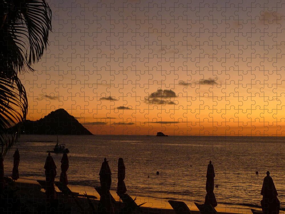  Jigsaw Puzzle featuring the photograph Sunset - St. Lucia #2 by Nora Boghossian
