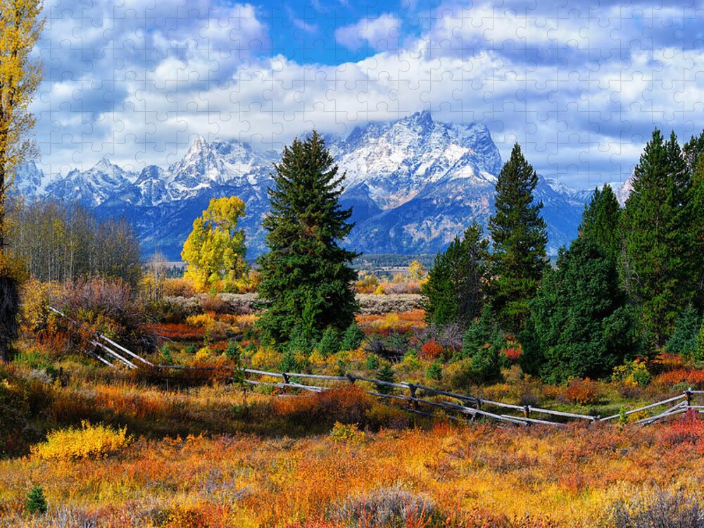 Tetons Jigsaw Puzzle featuring the photograph Teton Autumn #1 by Greg Norrell