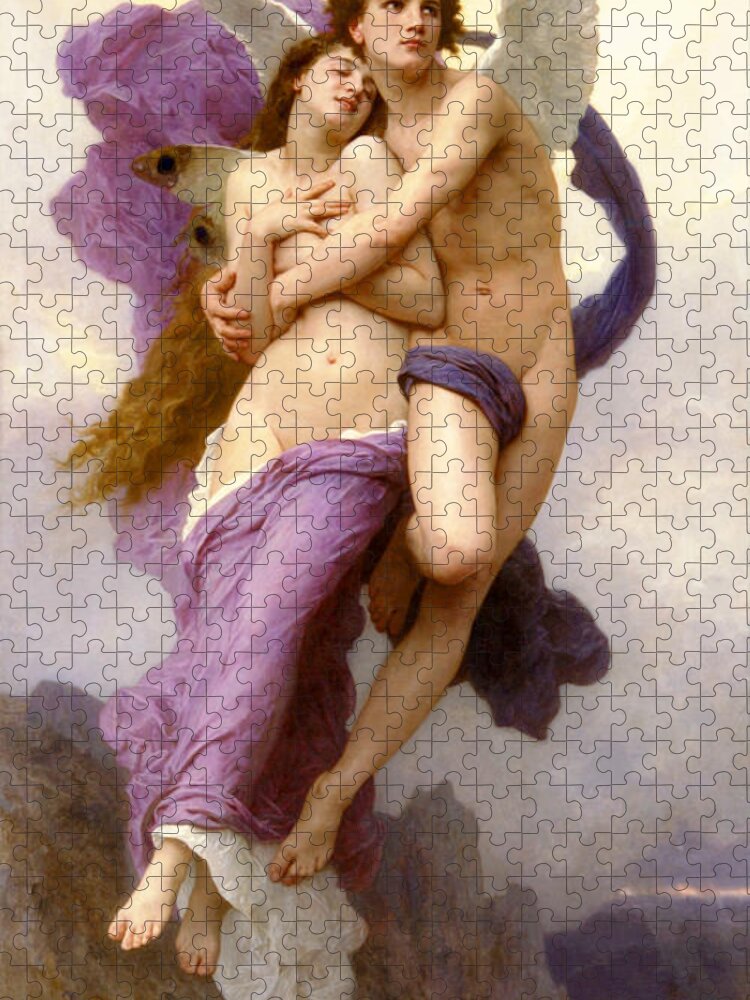 The Abduction Of Psyche Jigsaw Puzzle featuring the painting The abduction of Psyche #2 by William-Adolphe Bouguereau