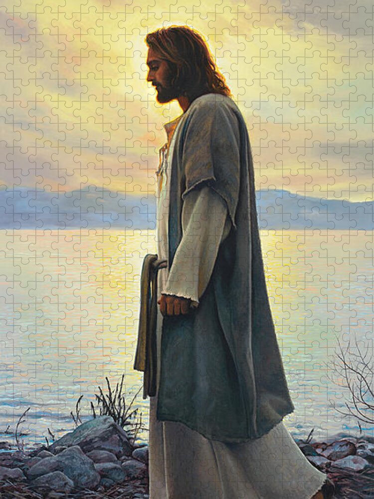 Jesus Jigsaw Puzzle featuring the painting Walk with Me #3 by Greg Olsen