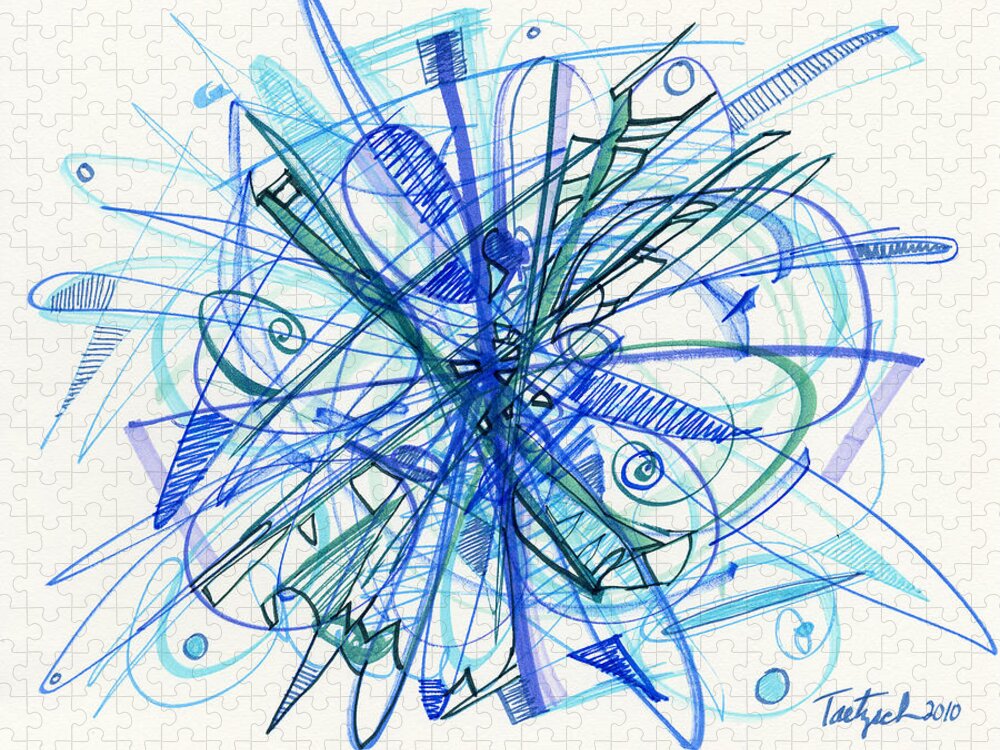 Abstract Drawing Jigsaw Puzzle featuring the drawing 2010 Abstract Drawing 21 by Lynne Taetzsch