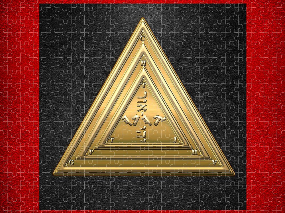 'ancient Brotherhoods' Collection By Serge Averbukh Jigsaw Puzzle featuring the digital art 20th Degree Mason - Master of the Symbolic Lodge Masonic Jewel by Serge Averbukh