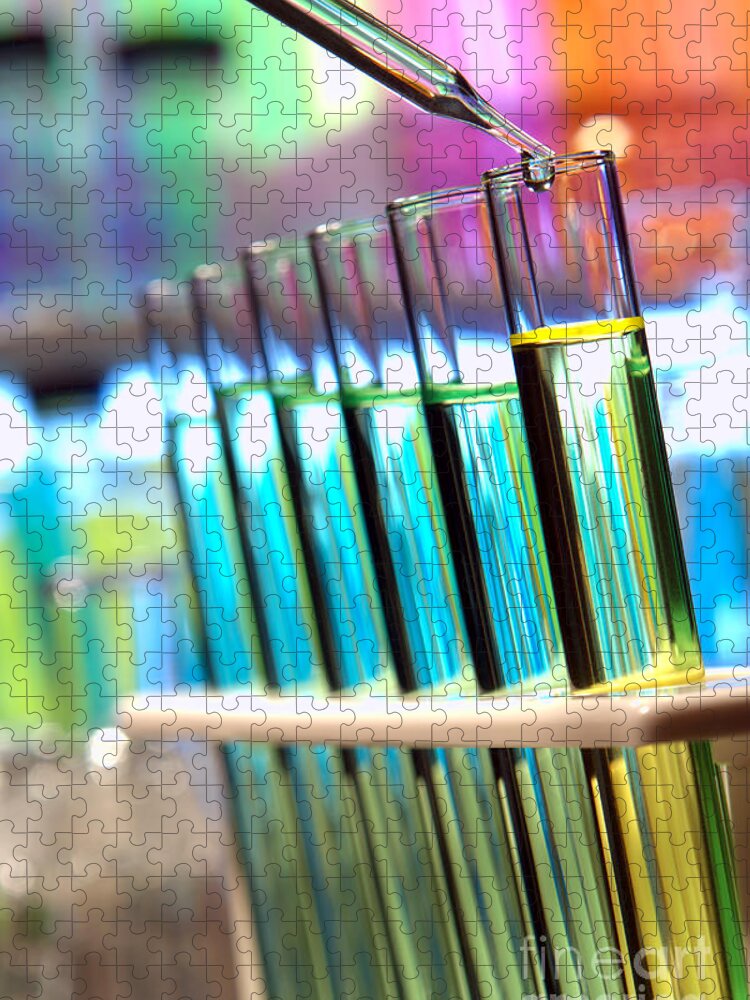 Test Jigsaw Puzzle featuring the photograph Laboratory Experiment in Science Research Lab #23 by Science Research Lab