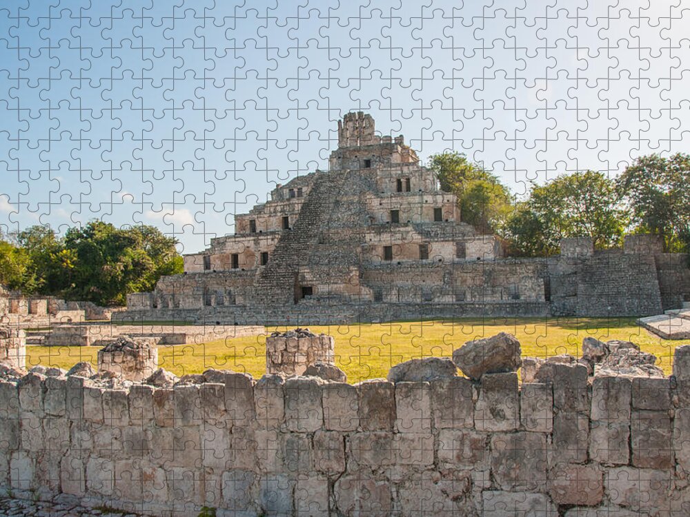 Mexico Campeche Jigsaw Puzzle featuring the digital art Edzna in Campeche #26 by Carol Ailles