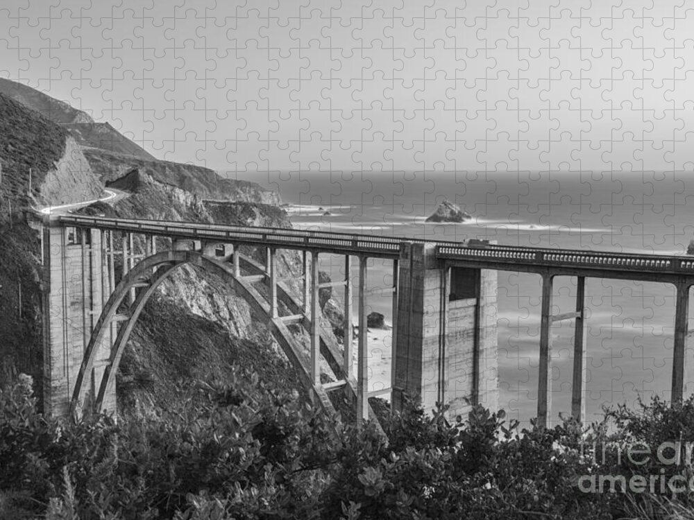 Big Sur Jigsaw Puzzle featuring the photograph Bixby Bridge dusk Big Sur California #3 by Ken Brown