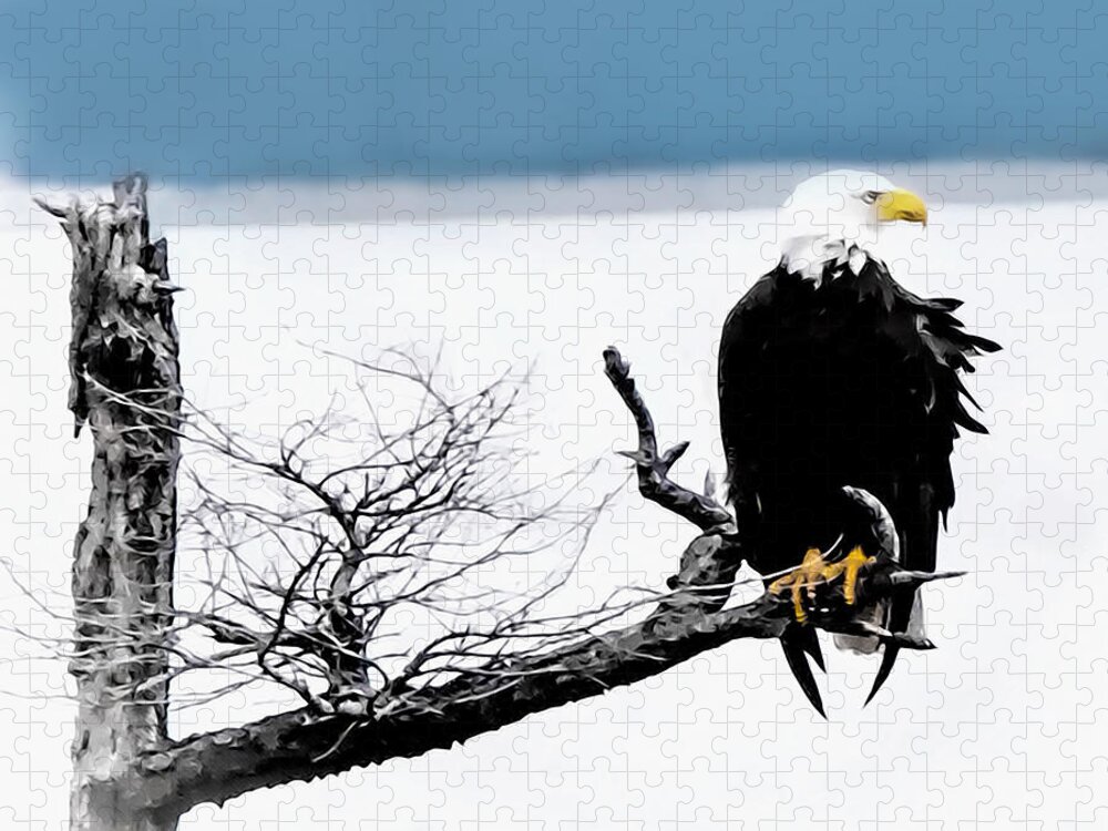 Eagle Jigsaw Puzzle featuring the photograph Elegance in the Morning #3 by Terry Fiala