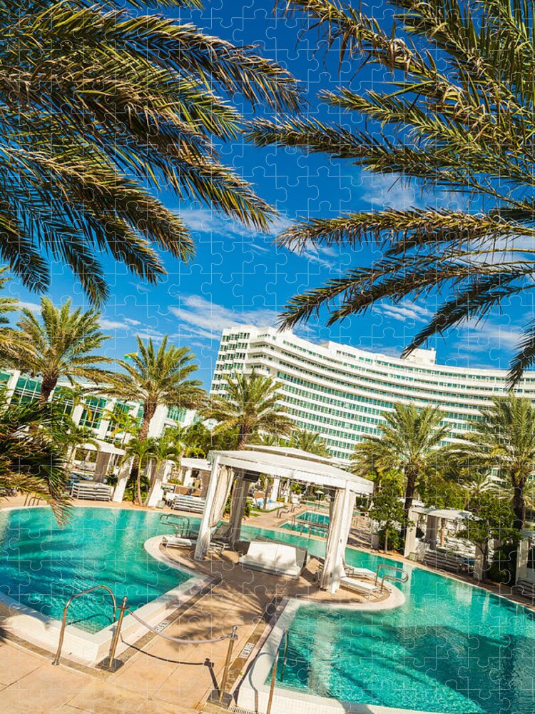 Architecture Jigsaw Puzzle featuring the photograph Fontainebleau Hotel #3 by Raul Rodriguez