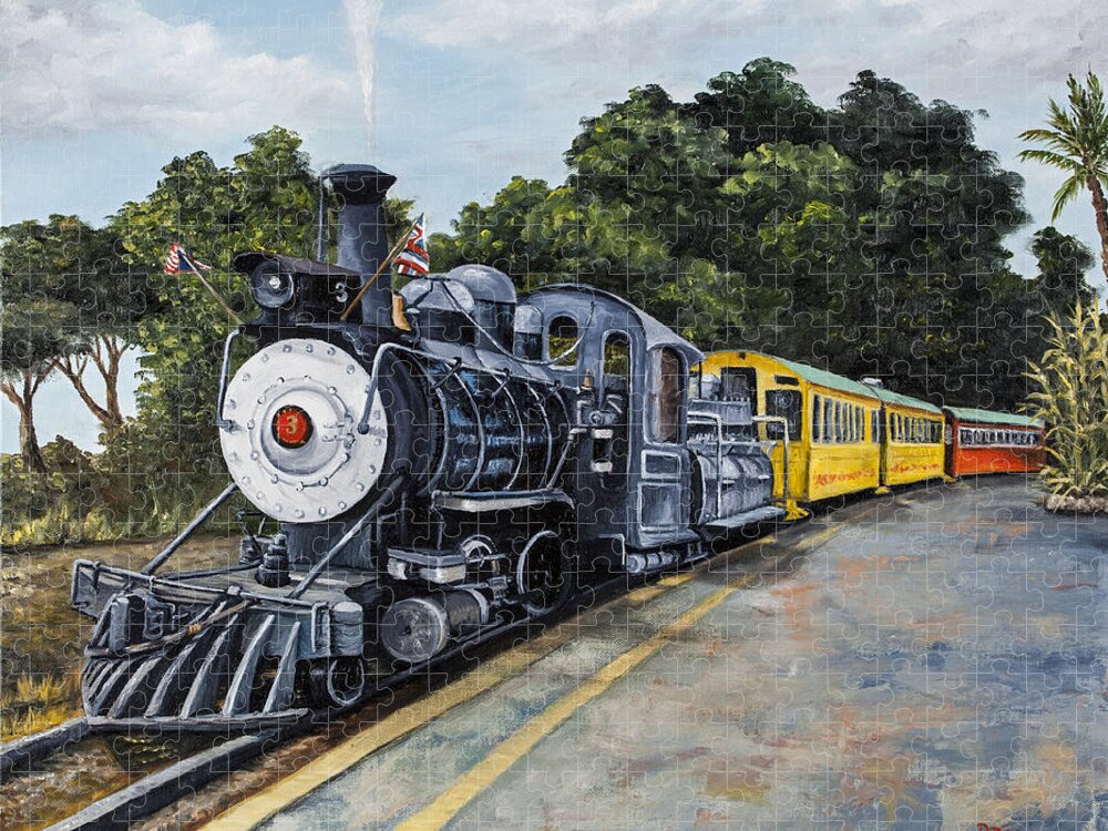 Transportation Jigsaw Puzzle featuring the painting Sugar Cane Train #2 by Darice Machel McGuire