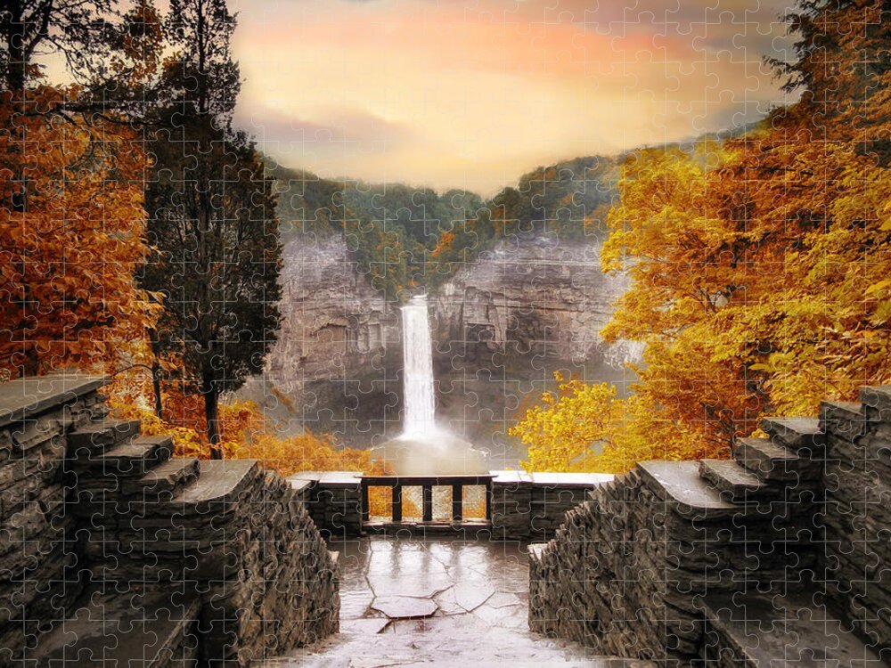 Nature Jigsaw Puzzle featuring the photograph Taughannock Falls by Jessica Jenney