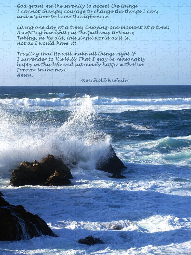 Barbara Snyder Jigsaw Puzzle featuring the digital art The Serenity Prayer #3 by Barbara Snyder